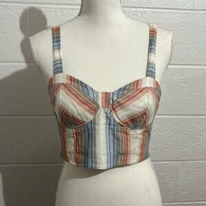 American Eagle Colorful Striped Bustier Cropped Tank